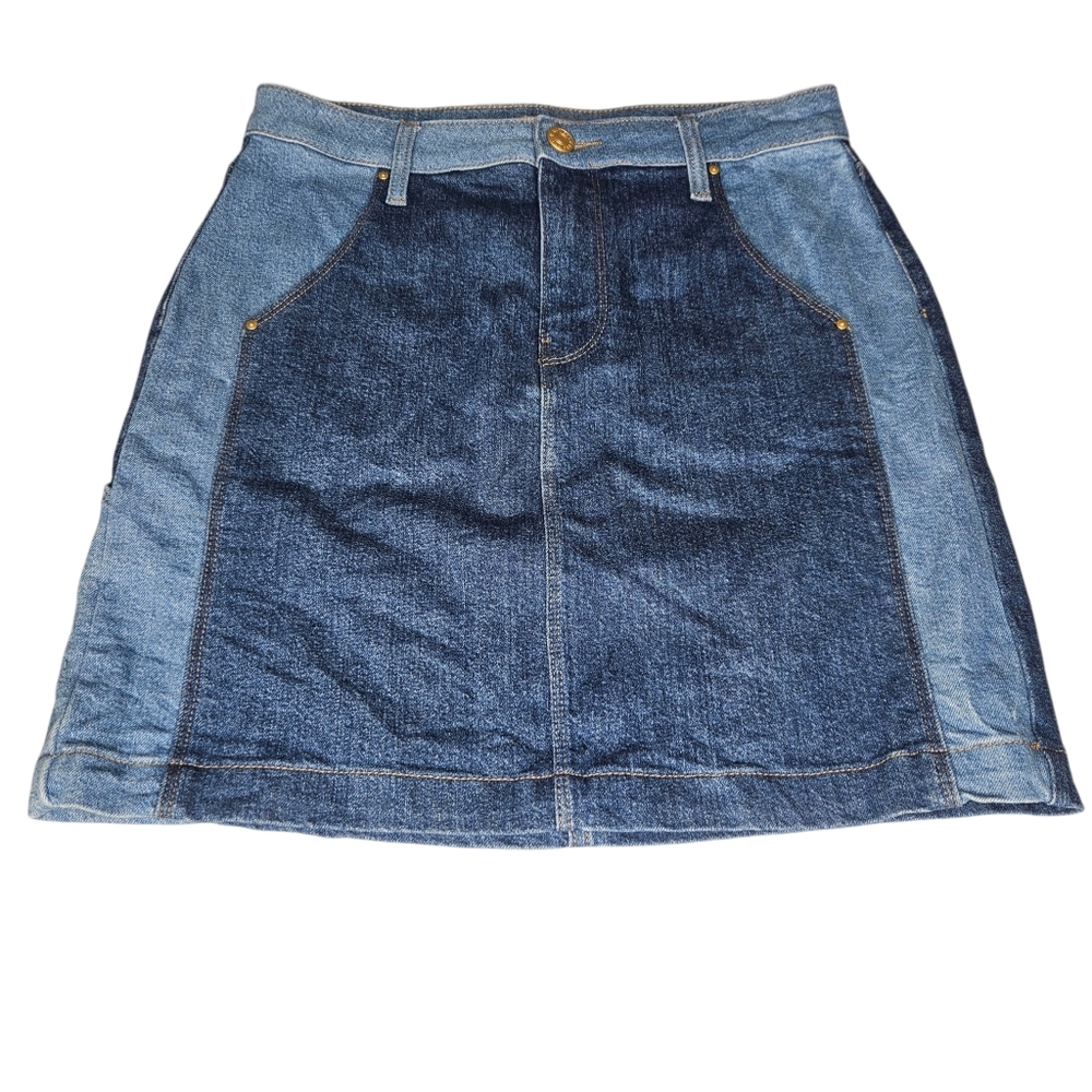Kut From The Kloth Lola High Waist Patch Pocket Denim Skirt Sz 6 Festival Rodeo